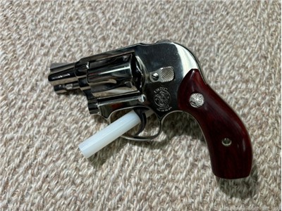 Smith & Wesson Model 38 - Polished Nickel w/Rosewood Grips - Beautiful