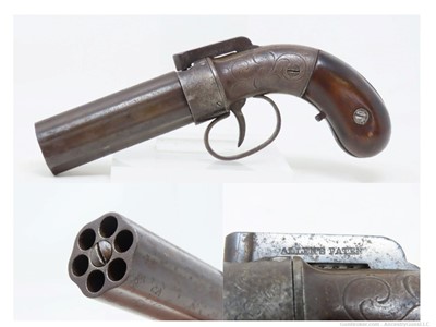 GOLD RUSH Era ALLEN & THURBER Antique WORCHESTER Period PEPPERBOX Revolver 