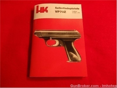 H&K VP70Z Owner's Manual 9MM SA RePrint 