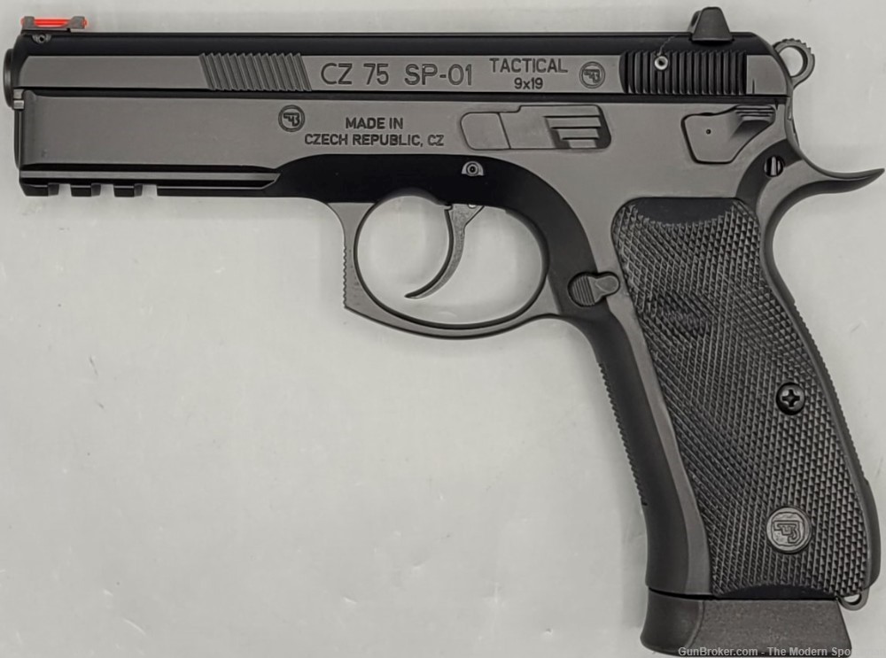 CZ 75 SP-01 Tactical 9mm 4.6" Semi Auto Pistol Black 9x19 CZ-USA DA/SA-img-2