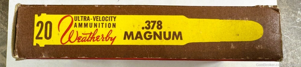 Full Vintage Box 378 Weatherby Magnum Ammunition 270 Grain Ultra Velocity-img-1