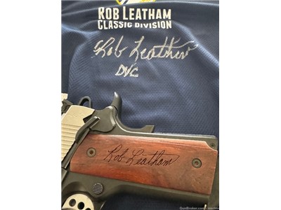 Rob Leatham autographed nationals shirt and legendary series 1911