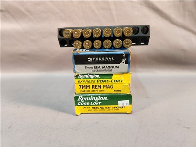 MIXED LOT OF 7MM REM MAG AMMO 62RDS USED! PENNY AUCTION!