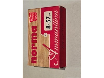 Vintage Box of Norma 8x57mm JR Rimmed Ammo