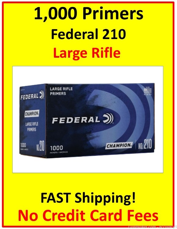 1,000 count FEDERAL LARGE RIFLE PRIMERS-img-0
