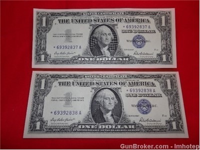 Silver Certificate 1957 Consecutive Uncirculated 