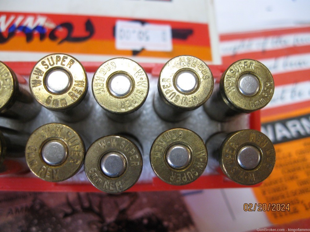 Classic 6mm Rem 80 gr Pointed Soft Point Winchester Rifle Ammo; more too-img-3