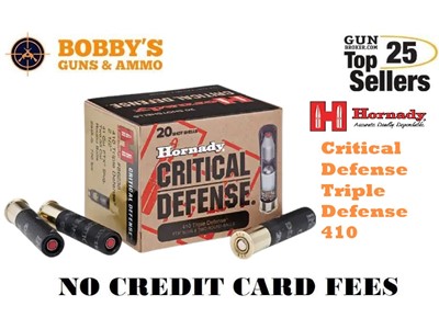 Hornady 86238 Critical Defense Triple Defense 410 Ga. 2.5" 2 Balls 1 FTX SL