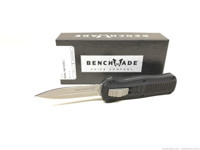 NEW BENCHMADE KNIFE 3350 MINI-INFIDEL DOUBLE EDGE STEEL, BLACK