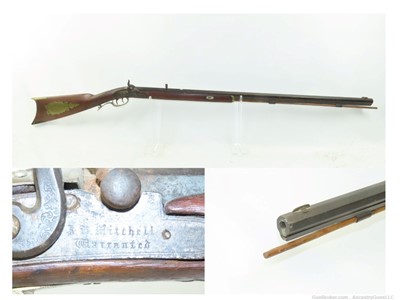 ENGRAVED Antique MID-19th CENTURY Half-Stock Percussion American LONG RIFLE