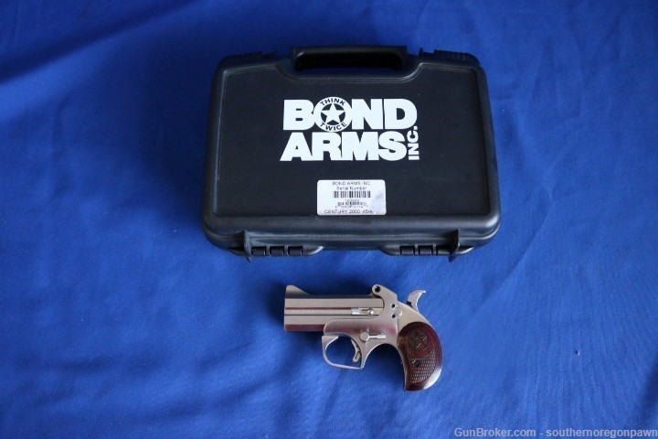 Bond Arms Century 2000 45 colt and 410 3" stainless, rosewood and case-img-0