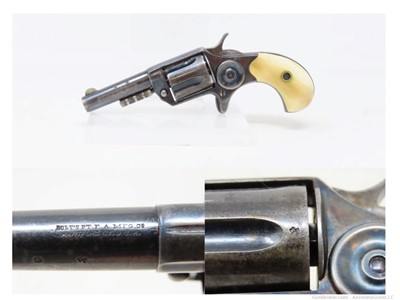 Antique COLT “NEW LINE” .30 RF ETCHED PANEL Pocket Revolver ANTIQUE IVORIES