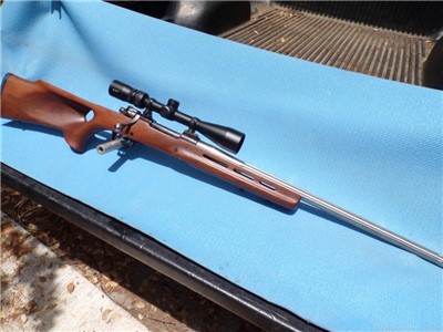 mauser 98 with a fluted 308 win barrel and midway target stock