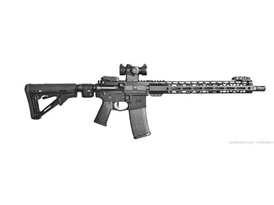 AR-15 w/ Geissele trigger, Red Dot, Folder and Back Up Sights NIB