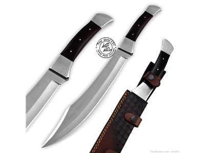 Custom Handmade Stainless Steel Short Sword Bowie Hunting Knife-KKH-38
