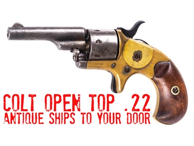 Rare Colt Open Top Pocket Model .22 Brass Frame Revolver MADE 1875