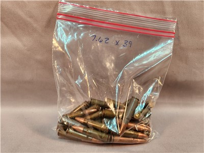 MIXED LOT OF 7.62X39 AMMO 50RDS USED! PENNY AUCTION!