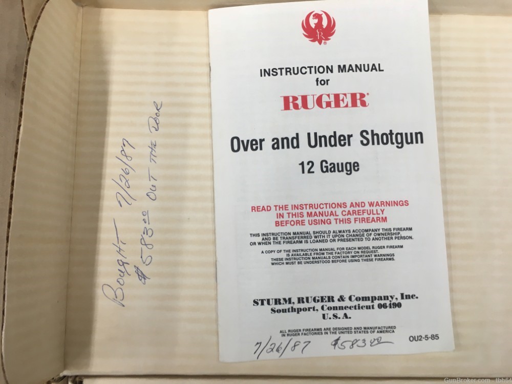 Ruger Red Label 12ga, 26" Skeet barrels w/ Original Box & manual, MFD-1987-img-25