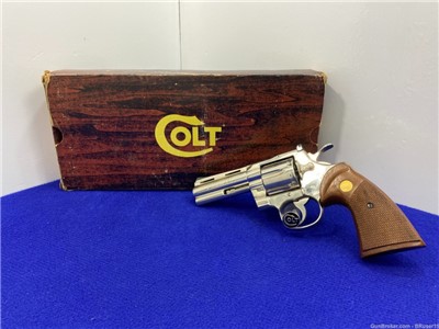 1980 Colt Python .357 Mag Nickel 4" *ICONIC SNAKE COLLECTION REVOLVER*