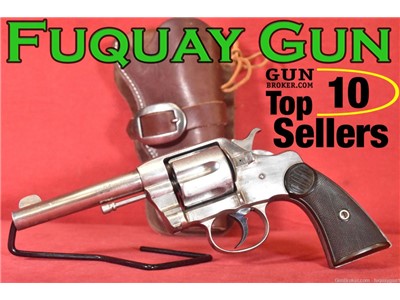 Colt 1889 Navy Revolver 38 Long Colt 4.5" 6-shot Nickel 1889-Navy MFG 1890
