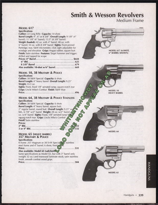 2003 SMITH & WESSON 617, 10, 64, 65 Revolver Ad-img-0