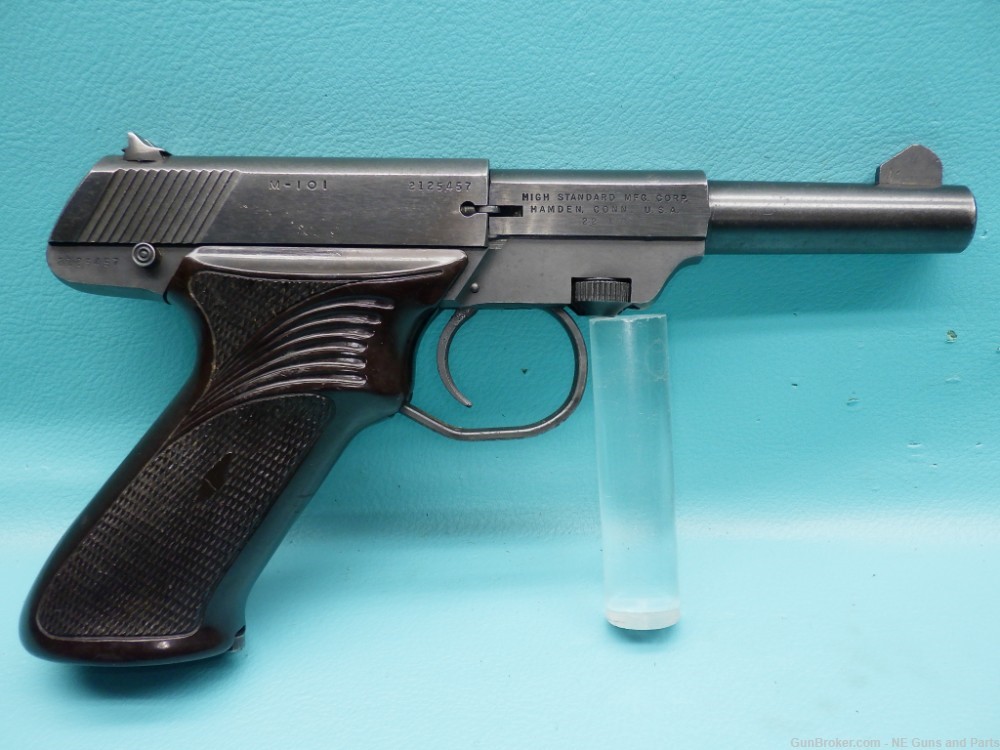 High Standard M-101 Dura-Matic .22LR 4.5"bbl Pistol MFG 1969  2 Mags C&R-img-1