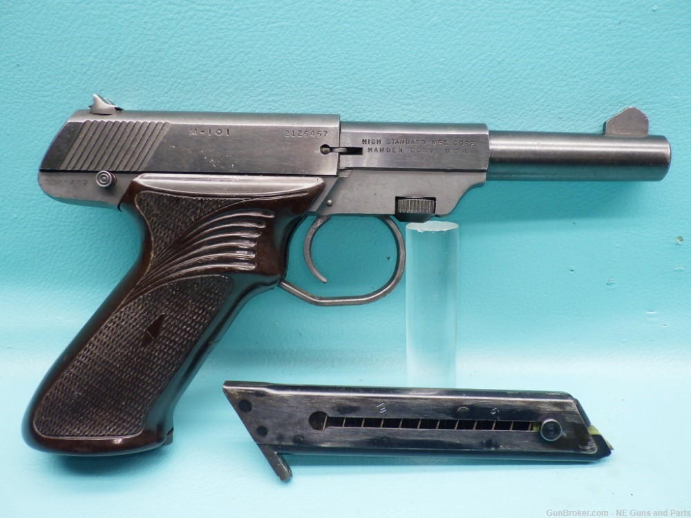 High Standard M-101 Dura-Matic .22LR 4.5"bbl Pistol MFG 1969  2 Mags C&R-img-0