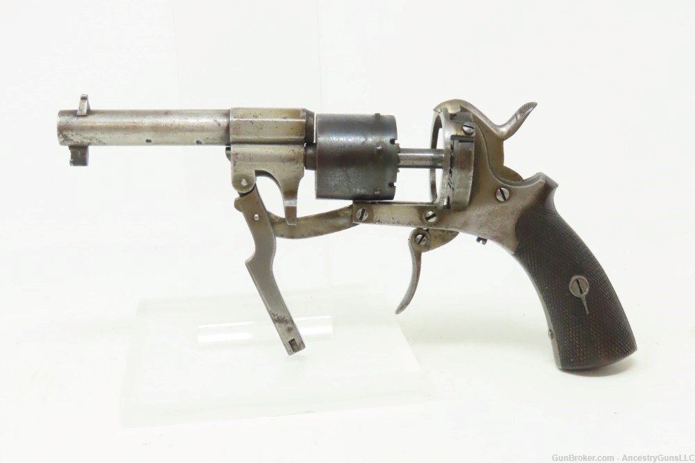 BRITISH Antique Folding Trigger 8mm PINFIRE DA Revolver   LEFAUCHEUX-img-20