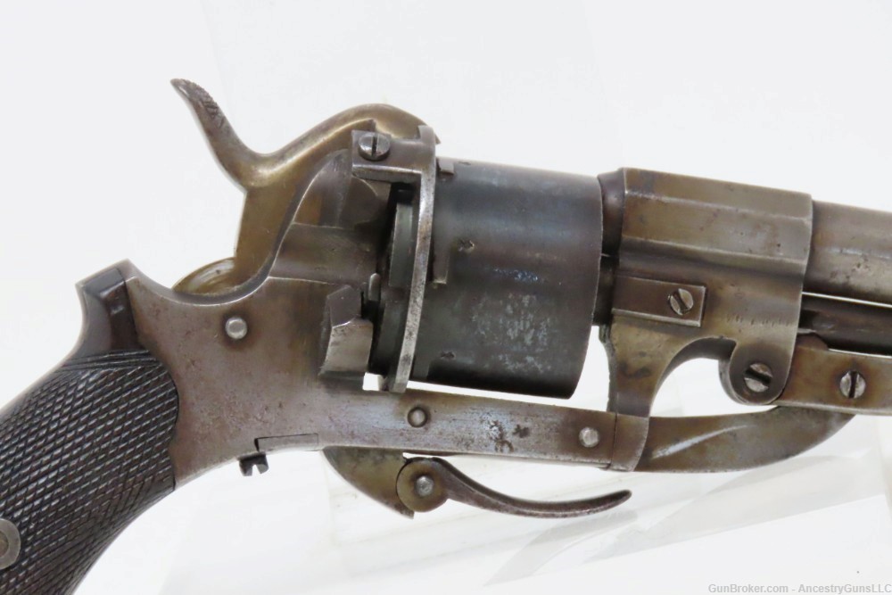 BRITISH Antique Folding Trigger 8mm PINFIRE DA Revolver   LEFAUCHEUX-img-18