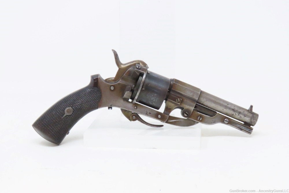 BRITISH Antique Folding Trigger 8mm PINFIRE DA Revolver   LEFAUCHEUX-img-16