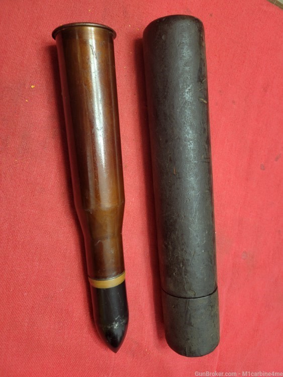 37mm anti tank M3 M5 gun round and original storage tube #1-img-0