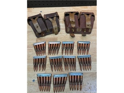 55 Rounds 7.62x54r Stripper Clips + Pouch / Penny Auction