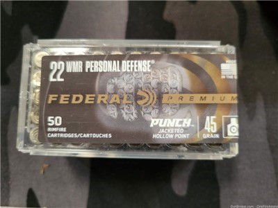 Federal 22 wmr personal defense punch .22 win mag 45 gr. 50 rounds 