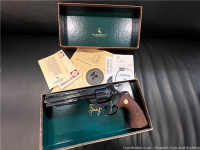 Original Colt Python 357 made in 1957, 6" Royal Blue, with box & papers