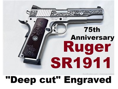 Ruger SR1911 "Deep Cut" Engraved for photos 75th Anniversary Only 4 made!