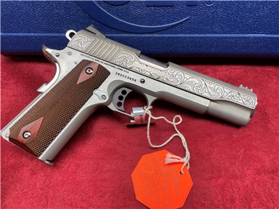 NIB Colt 1911. 38 SUPER! Incredible Scroll Engraved with polished accents!