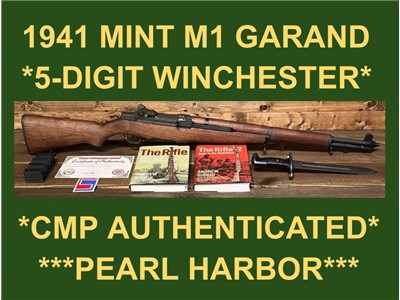 M1 GARAND 1941 5-DIGIT WINCHESTER CMP SERV. GRADE PEARL HARBOR WW2 MINT