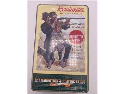 Collectors tin Remington 22LR Ammunition and playing cards 400rds
