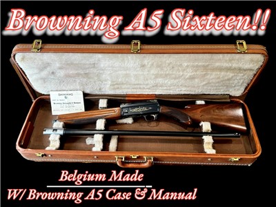 Rare Browning A5 *SIXTEEN* Auto 5 16 GA Belgium X serial #  w/ Factory Case