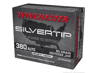 NIB Winchester Silver Tip .380 auto 85gr Defensive JHP 200rds