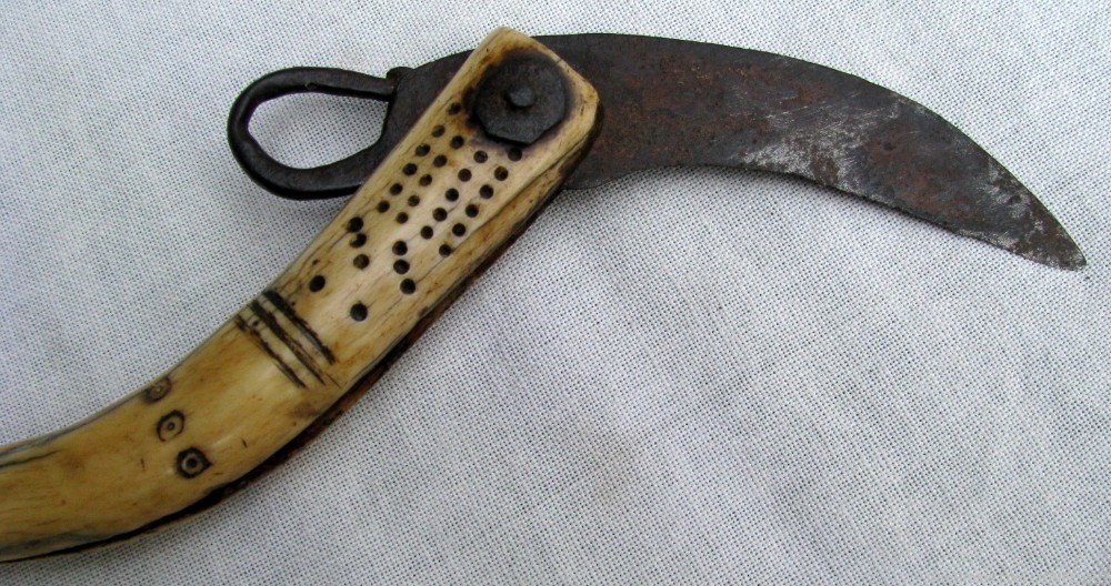 UNIQUE ANTIQUE NAUTICAL / MARITIME FOLK ART HAND MADE SAILORS KNIFE c.1750 -img-3