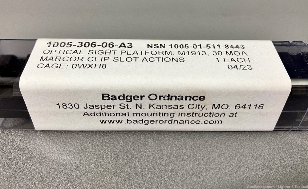 M40A5 Badger Ordnance Sight Rail, 30 MOA, MARCOR Clip Slot Actions, NEW-img-6
