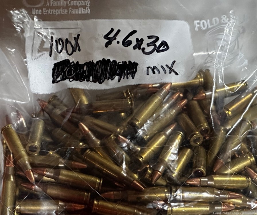 100 rounds of 4.6x30 Tarkov Helkler & Koch H&K brass cased ammo handloads -img-0