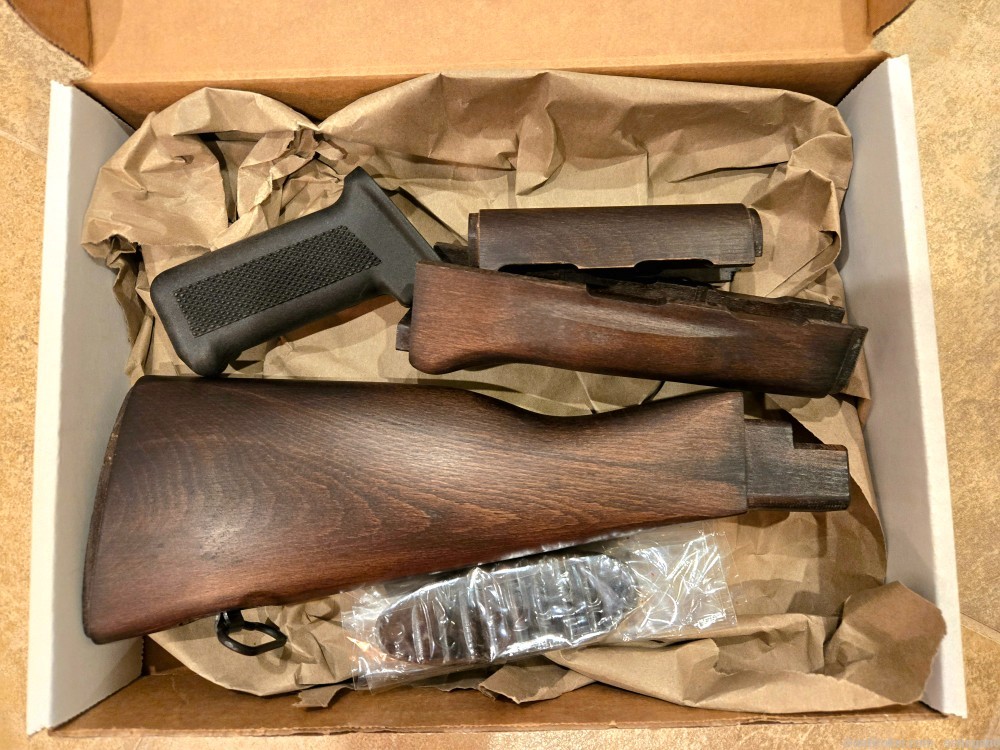 BLEM Century Dark Brown Wood AKM AK 47 WASR VSKA BFT47 Stock Set Buttstock-img-0