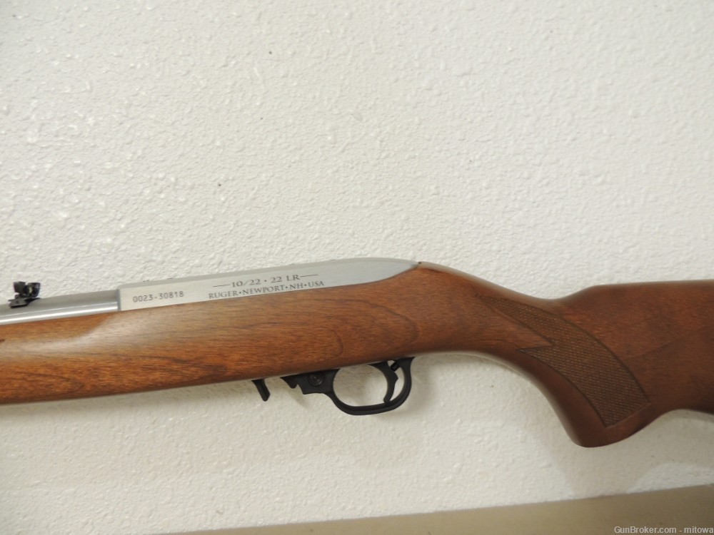 Stainless Ruger 10/22 Carbine Semi Auto .22 LR Checkered Wood Stock 22” NIB-img-10