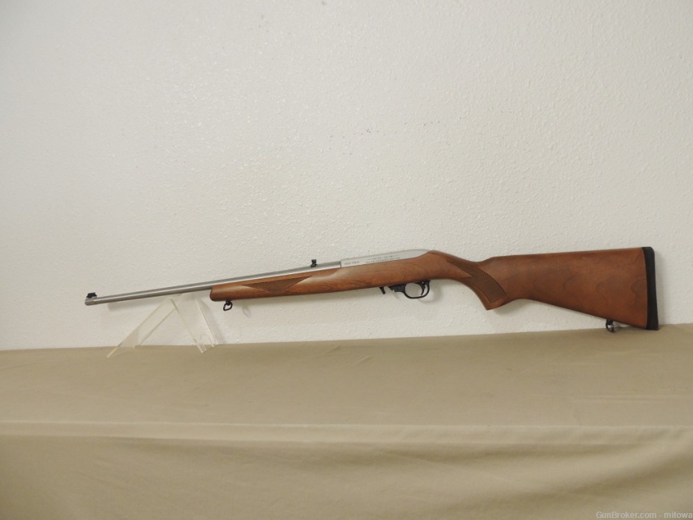 Stainless Ruger 10/22 Carbine Semi Auto .22 LR Checkered Wood Stock 22” NIB-img-8