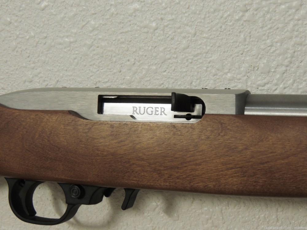 Stainless Ruger 10/22 Carbine Semi Auto .22 LR Checkered Wood Stock 22” NIB-img-4
