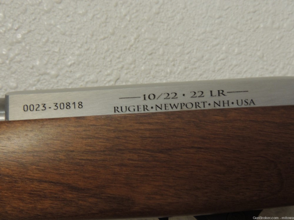 Stainless Ruger 10/22 Carbine Semi Auto .22 LR Checkered Wood Stock 22” NIB-img-11
