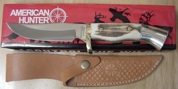 American Hunter Medium Stag Handle Knife AH702M-img-0