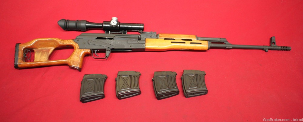 Romanian FPK Dragunov PSL 7.62X54R Semi Auto Rifle W/POSP Scope, 4x Mags-img-0